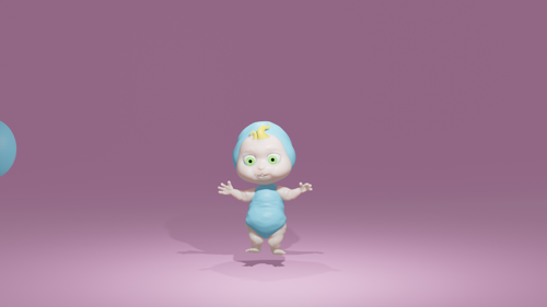 baby girl - fully rigged preview image